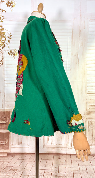 Amazing 1940s Green Mexican Tourist Jacket