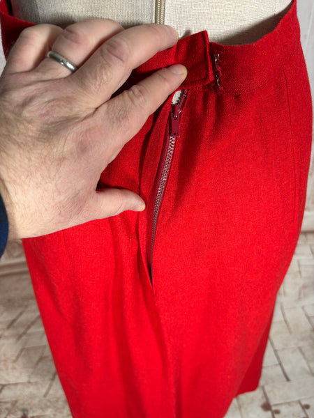 Fabulous 1940s Red And Black Plaid Skirt Suit