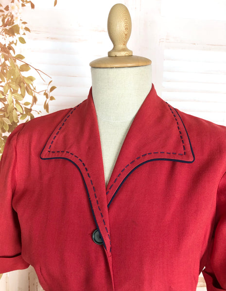 Exceptionally Rare Original 1940s Red Pant Suit By Hobbies Sportwear