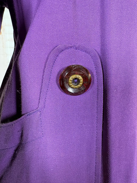 Exceptional Purple 1940s Swing Coat