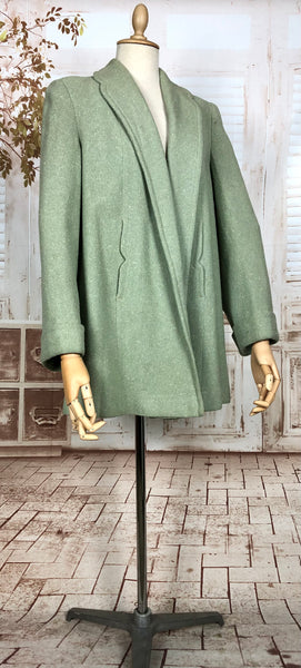 Stunning Original 1940s Vintage Spring Mint Green Swing Coat