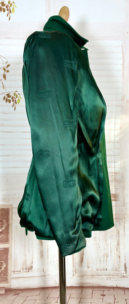 Incredible Emerald Green Bustle Back 1940s Blazer By Botany