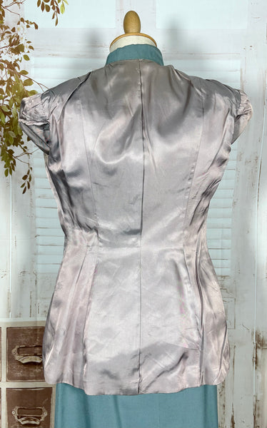 Exceptional Duck Egg Blue Tiered 1940s Suit