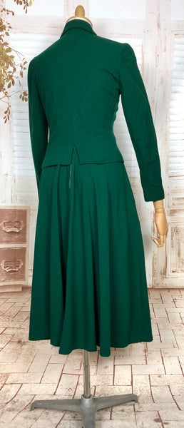 Stunning Original Late 1940s Vintage Forest Green New Look Suit