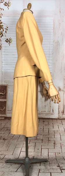 Exquisite Mustard Yellow 1940s Skirt Suit Petite