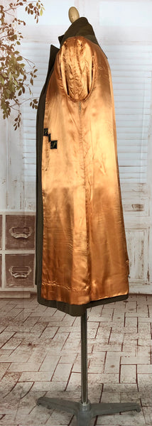 Wonderful 1940s Milk Chocolate Brown Gabardine Coat