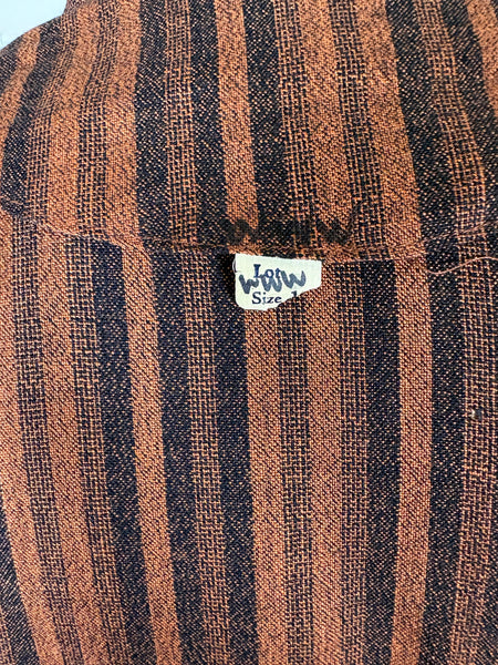 Lightweight Wool 1940s Rust Brown Striped Volup Suit