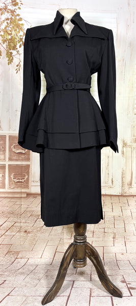 Exceptional Rare 1940s Black Label Lilli Ann Suit - Femme Fatale