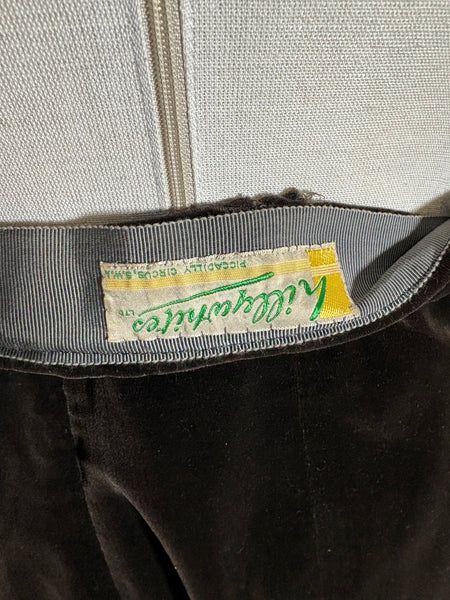 Unusual Chocolate Brown Velvet Late 1930s / Early 1940s Ski Sport Suit With Zip Front