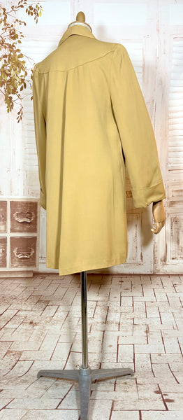 Fabulous Mustard Yellow 1940s Gabardine Swing Coat