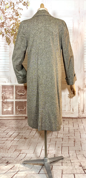 1940s Atomic Fleck Tweed Coat – Strong Shouldered Flecked Tweed Swing Coat