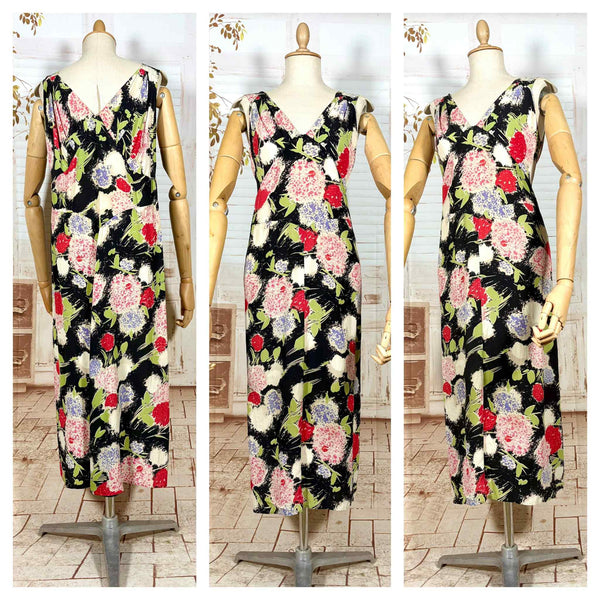 Incredible Late 1920s / Early 1930s Floral Silk Slip Dress