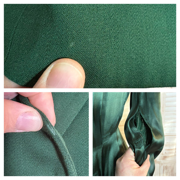 Incredible Emerald Green Bustle Back 1940s Blazer By Botany