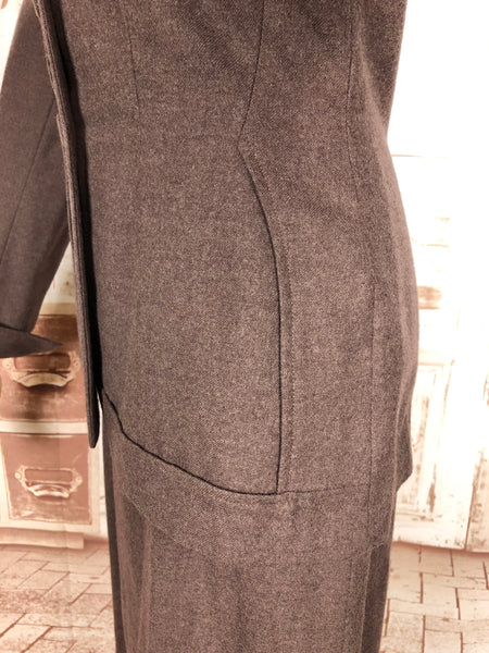 Gorgeous Milk Chocolate Brown 1940s Skirt Suit - Made in California