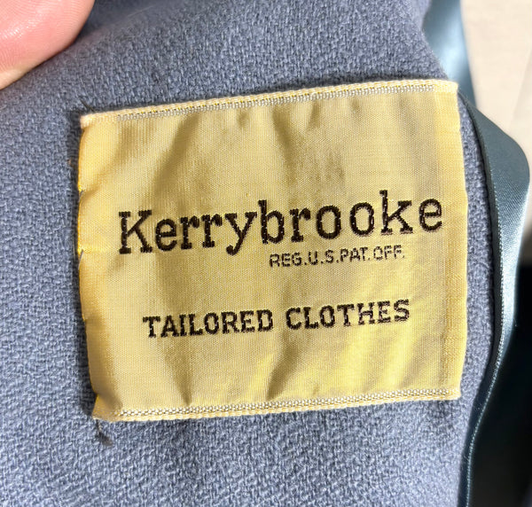 Rare Volup 1940s Periwinkle Lilac Clutch Coat With Soutache Embroidery