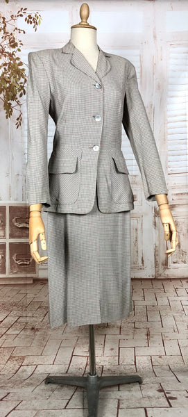 Beautiful Original Late 1940s / Early 1950s Micro Check Houndstooth Suit Life Savers By Kirkland Hall