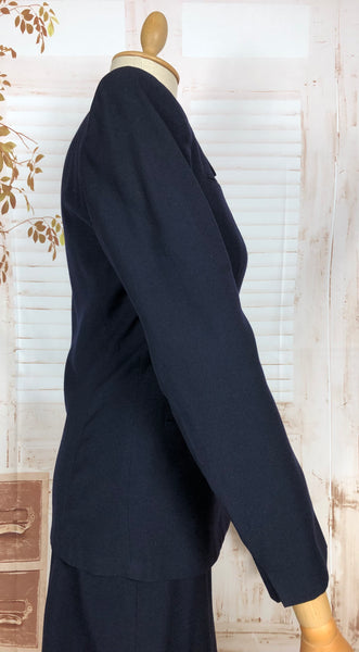RESERVED FOR AUGGIE - Classic Navy Blue 1940s Suit With Dagger Collar