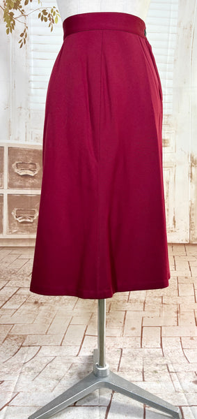 Fabulous Burgundy Red Double Breasted 1940s Skirt Suit