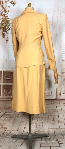Exquisite Mustard Yellow 1940s Skirt Suit Petite