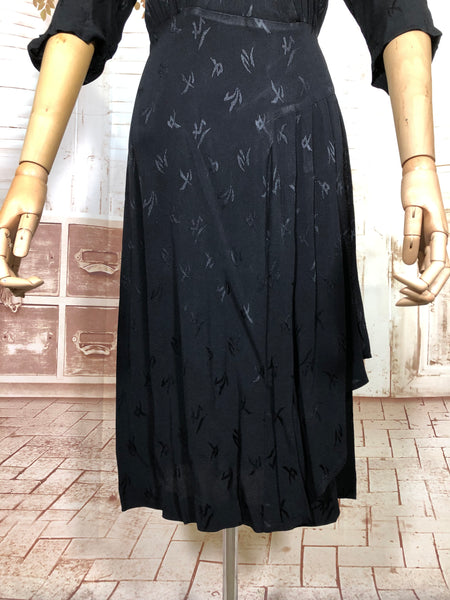 Classic Early 1940s Black Cocktail Dress