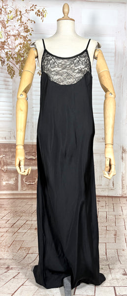 1930s Black Lace Evening Gown with Statement Buckle Detail - Femme Fatale