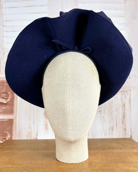 Fabulous Navy Blue 1940s Halo Hat