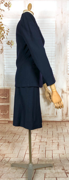 RESERVED FOR AUGGIE - Classic Navy Blue 1940s Suit With Dagger Collar