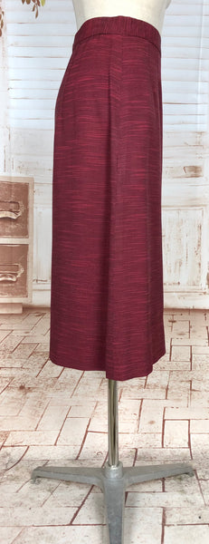 Stunning 1940s Striped Red Faille Suit By Lampl