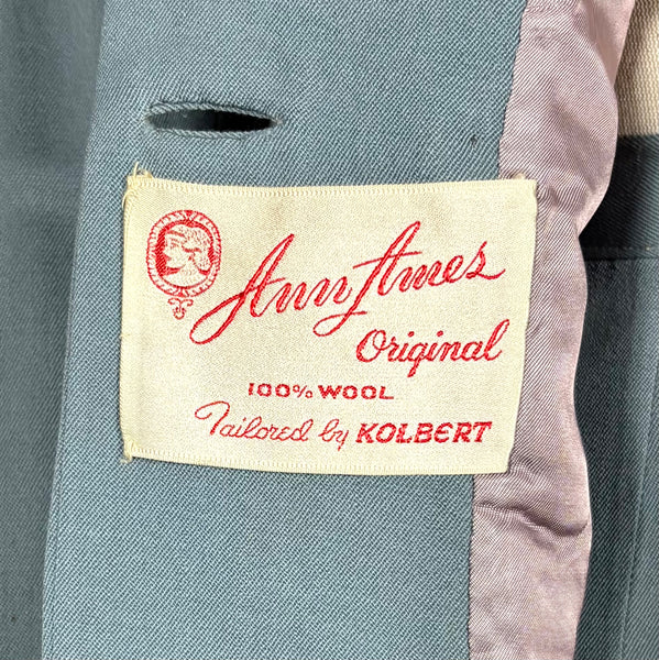 Exceptional Duck Egg Blue Tiered 1940s Suit