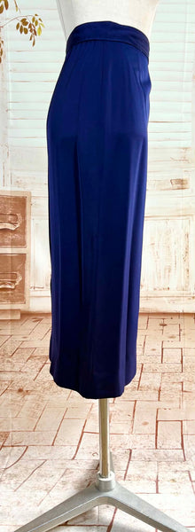 Exquisite Royal Blue 1940s Gabardine Suit With Western Stitching Detail
