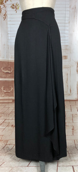 Amazing 1930s Long Line Skirt Suit With Fuchsia Pink Beaded Accents