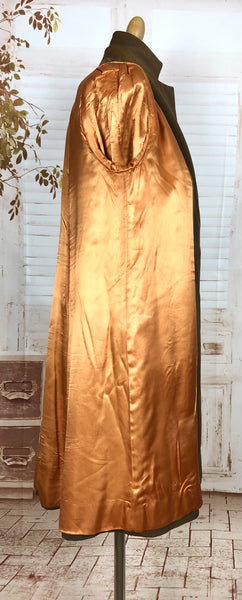 Wonderful 1940s Milk Chocolate Brown Gabardine Coat