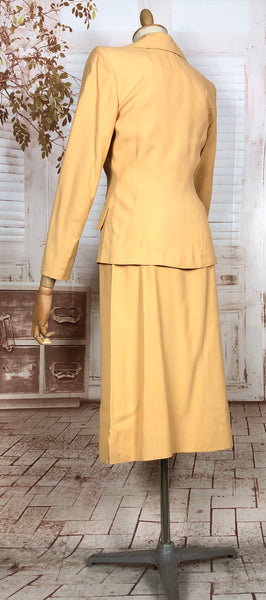 Exquisite Mustard Yellow 1940s Skirt Suit Petite