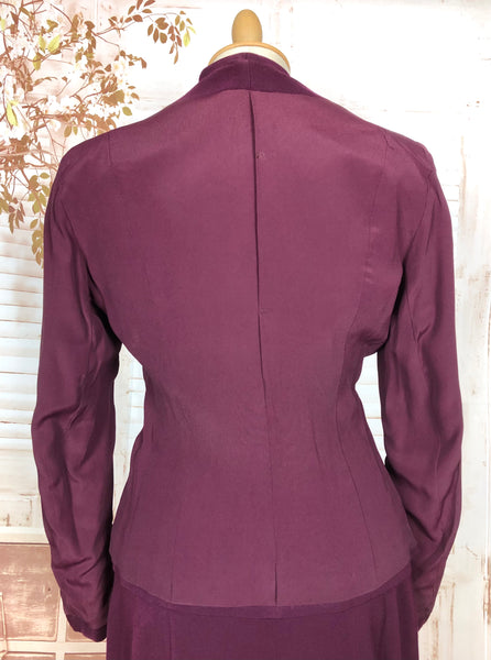 Stunning Original 1940s Vintage Plum Purple Skirt Suit