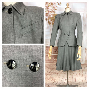 Super Strong Structured 1940s Suit With Statement Buttons