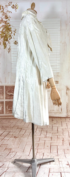 Exquisite Late 1920s / Early 1930s Off White Silk Velvet Opera Coat
