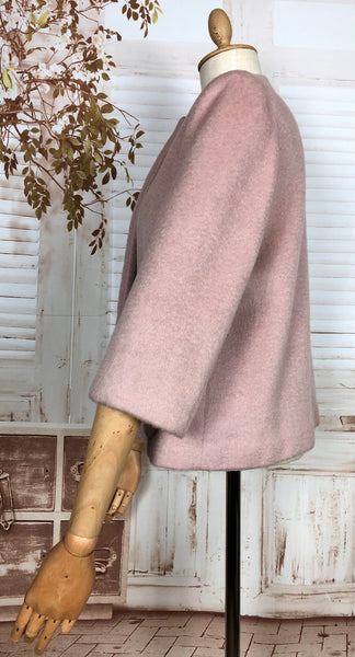 Wonderful Original Early 1950s Vintage Dusty Rose Pink Short Swing Coat By Juilliard