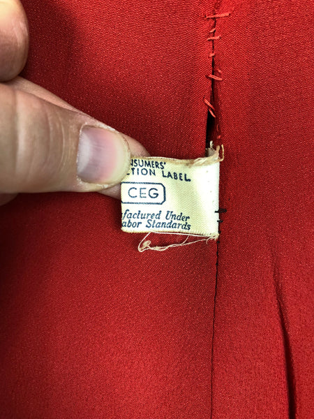 Incredible Original 1940s Red Princess Coat With Astrakhan Collar