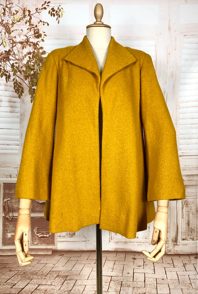 Incredible Mustard Yellow 1940s Short Swing Coat