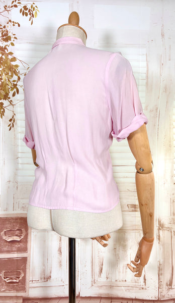 Lilac 1940s Pin Tuck Blouse By Bourne & Hollingsworth