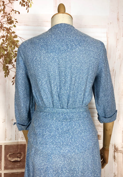 Wonderful Late 1940s Sky Blue Belted Skirt Suit