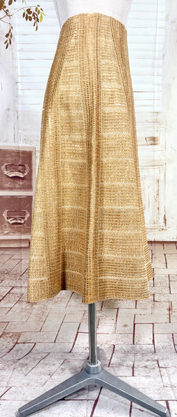 Unusual Late 1940s / Early 1950s Woven Hemp / Raffia Summer Skirt - French Couture