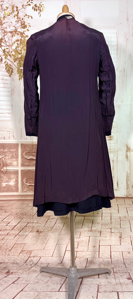 Early 1940s Navy Blue Fitted Wartime Princess Coat