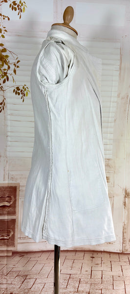 1930s White Self-Striped Lightweight Coat | Art Deco Era Vintage Jacket