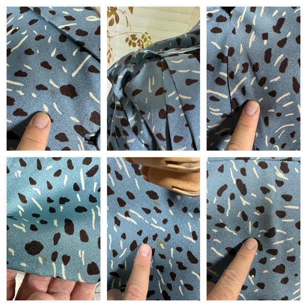 Late 1940s / Early 1950s Blue Print Dress Suit