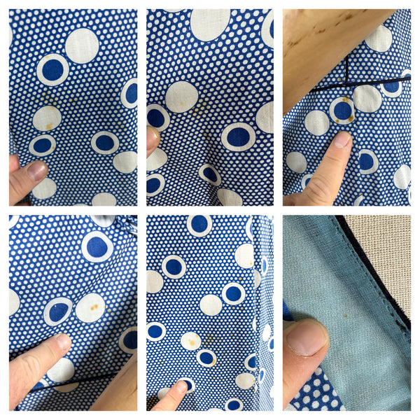 Rare Volup 1930s Blue And White Spotted Day Dress