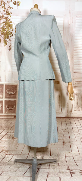 Beautiful Pale Blue 1940s Summer Suit With Button Details By Lampl