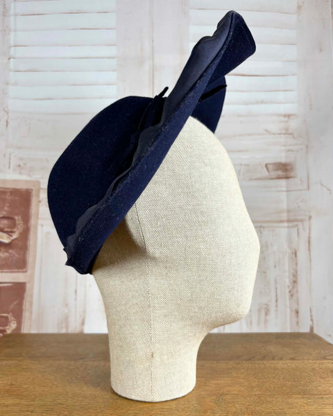 Fabulous Navy Blue 1940s Halo Hat