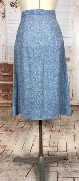 Wonderful Late 1940s Sky Blue Belted Skirt Suit