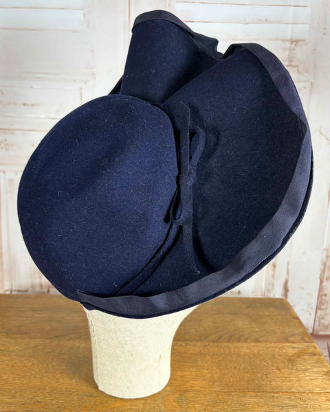 Fabulous Navy Blue 1940s Halo Hat